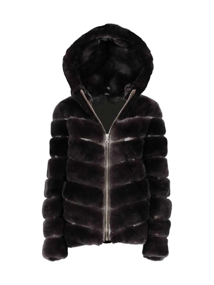

Двусторонняя куртка из овчины с капюшоном Made For Generations WOLFIE FURS, черный