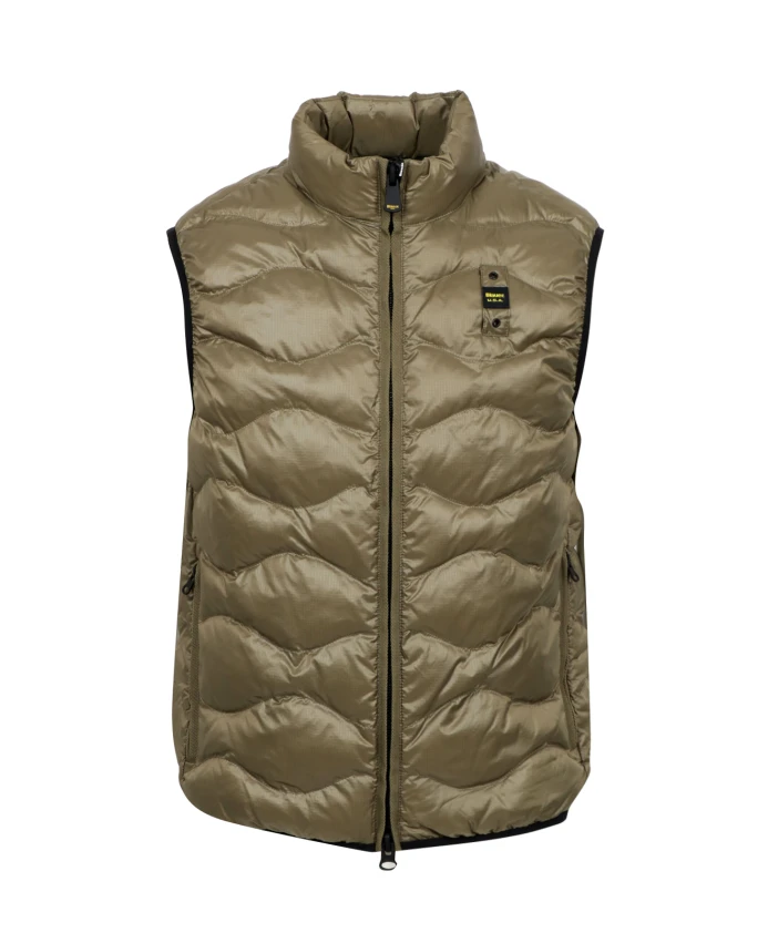 

Зеленый клетчатый водоотталкивающий жилет Blauer, зеленый