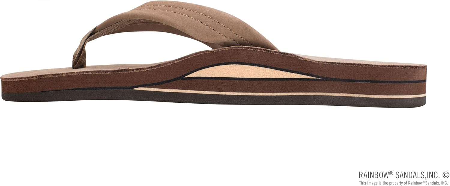 Мужские сандалии Rainbow с двойным слоем кожи и поддержкой свода стопы Rainbow Sandals, темно-коричневый — фото 2
