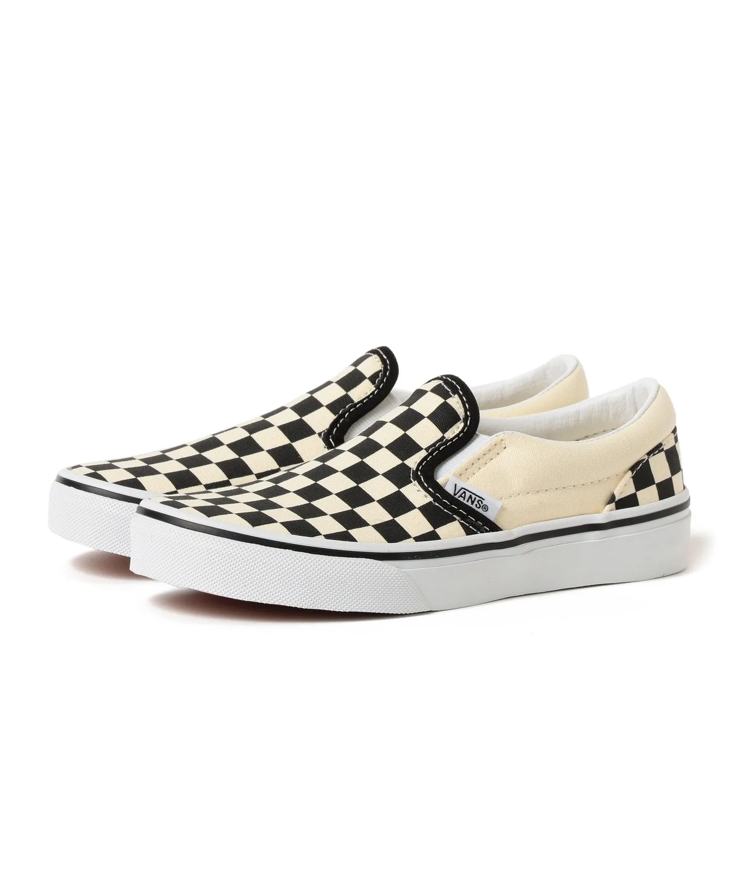 Детские кеды VANS Classic Slip-On Checkerboard чёрные — фото 3