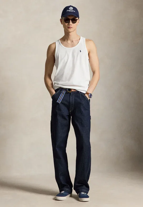 Майка-борцовка Polo Ralph Lauren Washed Jersey Tank Top, белый — фото 2