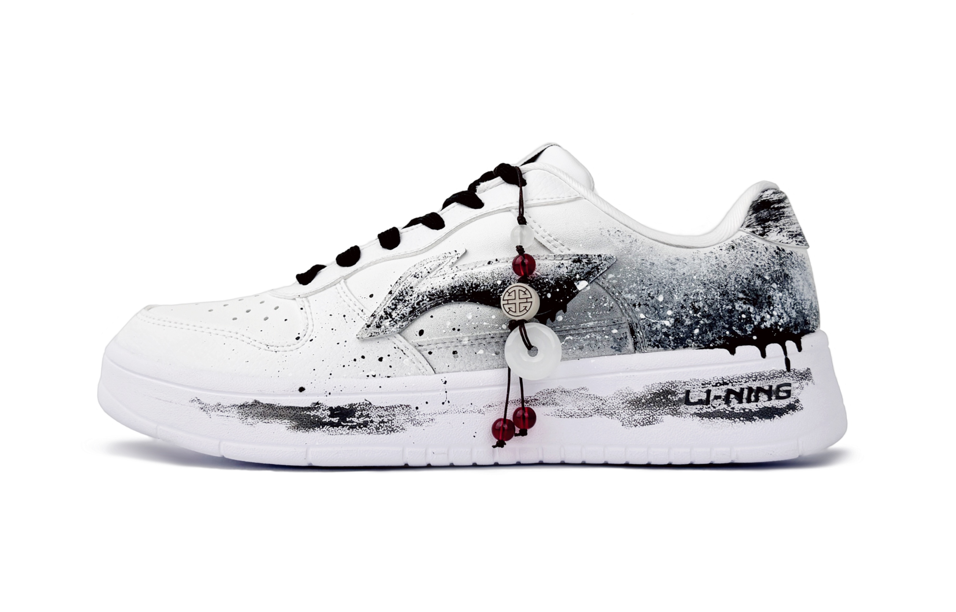 

LINING Кроссовки для скейтбординга Pontoon Boats, износостойкие, дышащие, увеличивающие рост, низкие, мужские, черно-белые