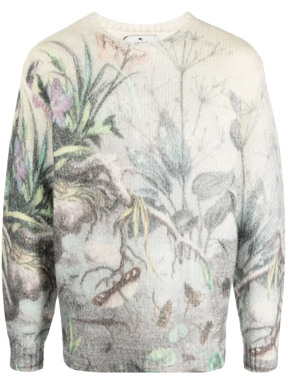 

Шерстяная толстовка вязки интарсия ETRO, нейтральный