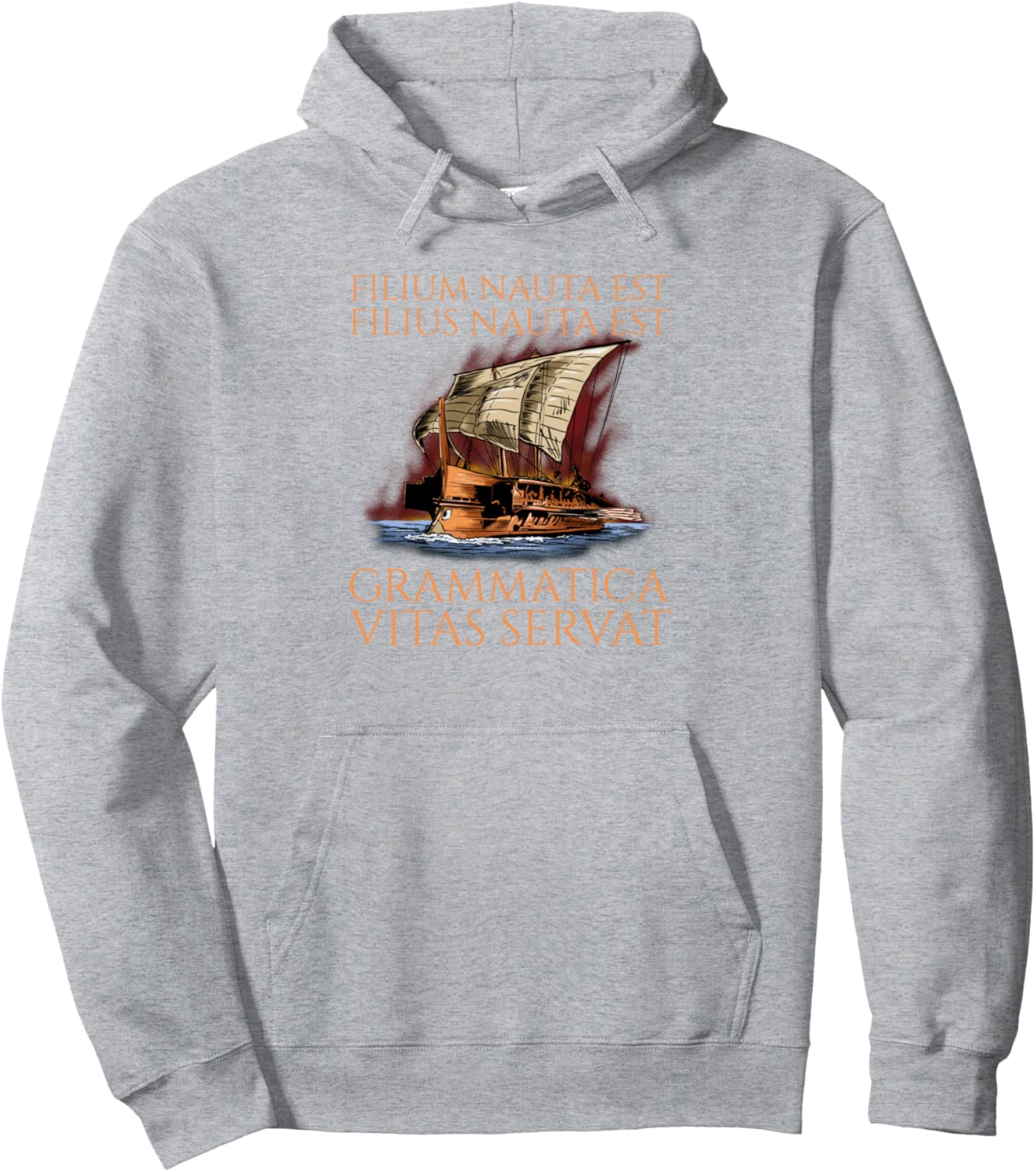 

Классическая латынь - Грамматика спасает жизни - Толстовка Trireme Classical Latin Language Gifts For Roman Polyglots, серый