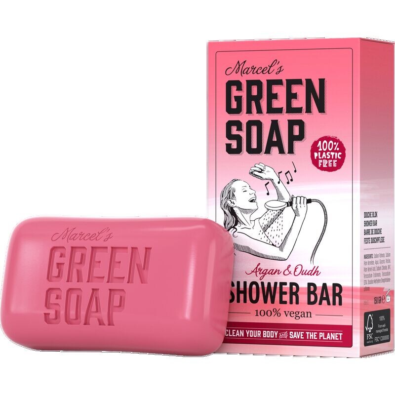 Твердый уход для душа Argan & Oudh Marcel's Green Soap, 150 g — фото 3