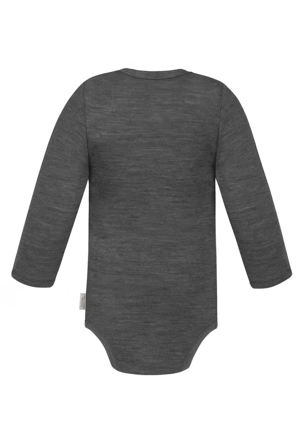 Комбинезон Normani Outdoor Sports Merino winter langarm body strampler mit knopf bodysuit einteiler 100 % merinowolle body, антрацит — фото 2