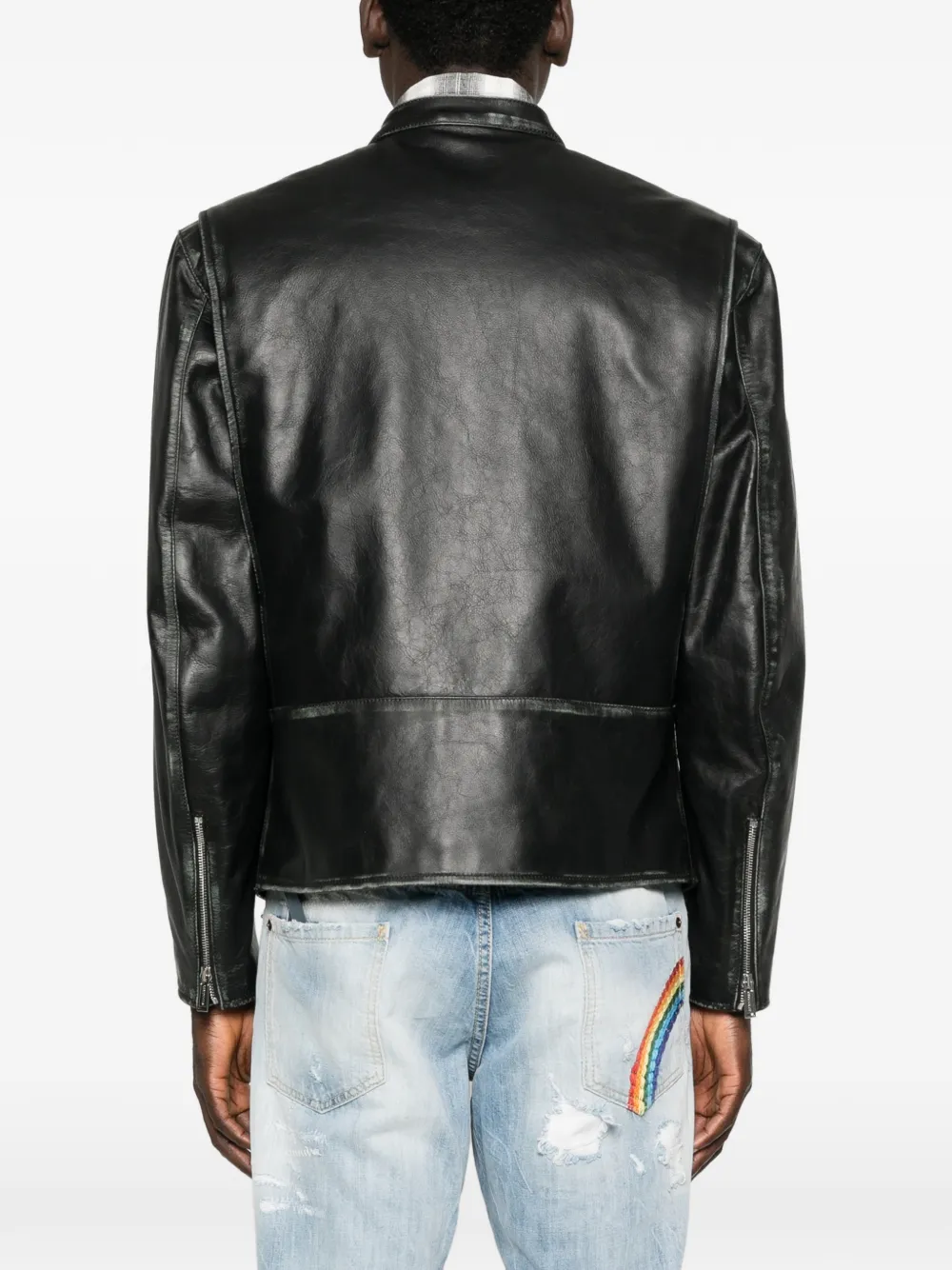 Кожаная куртка на молнии Bad Boy Dsquared2, черный — фото 4