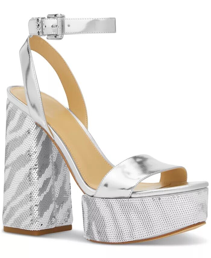 

Женские босоножки на высоком каблуке на платформе с пайетками Ashton Zebra Michael Kors, оранжевый