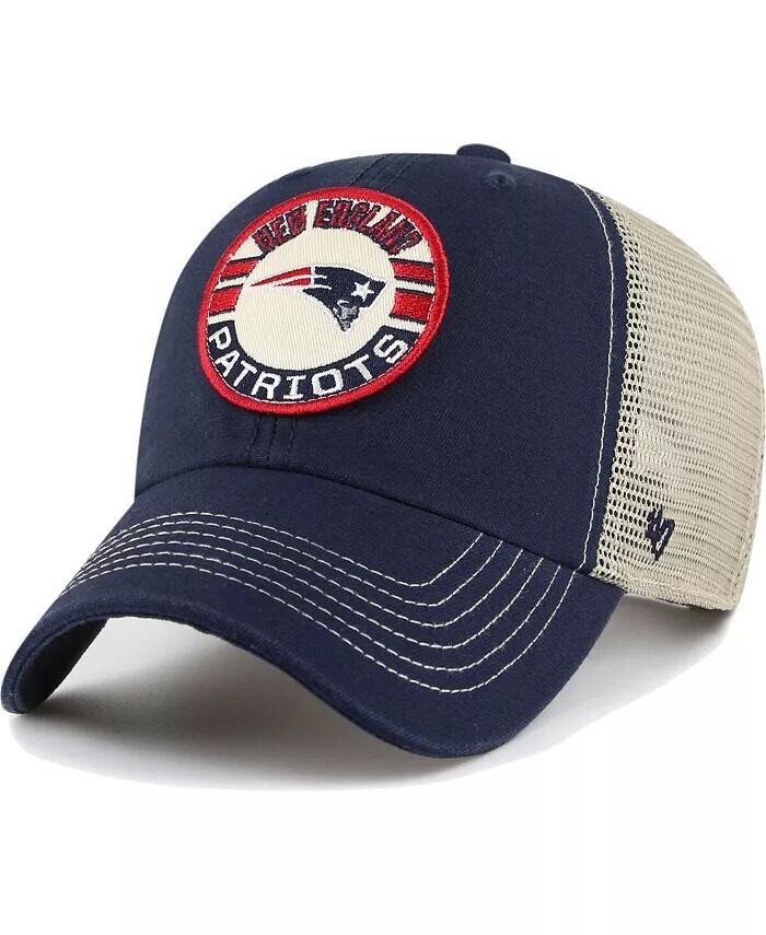 

Мужская темно-синяя, натуральная регулируемая шляпа New England Patriots Notch Trucker Clean Up '47 Brand