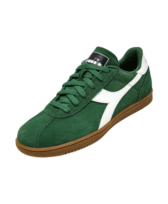 Зеленые кожаные повседневные кроссовки унисекс Diadora, зеленый — фото 2
