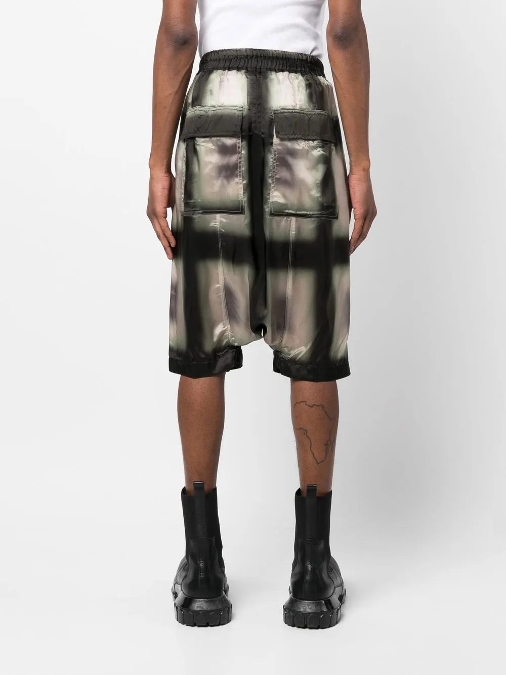 Шорты в клетку Rick Owens, зеленый — фото 4