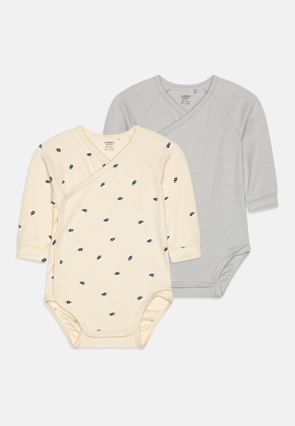 

Боди 2-PACK NEWBORN Lindex, светло-голубой