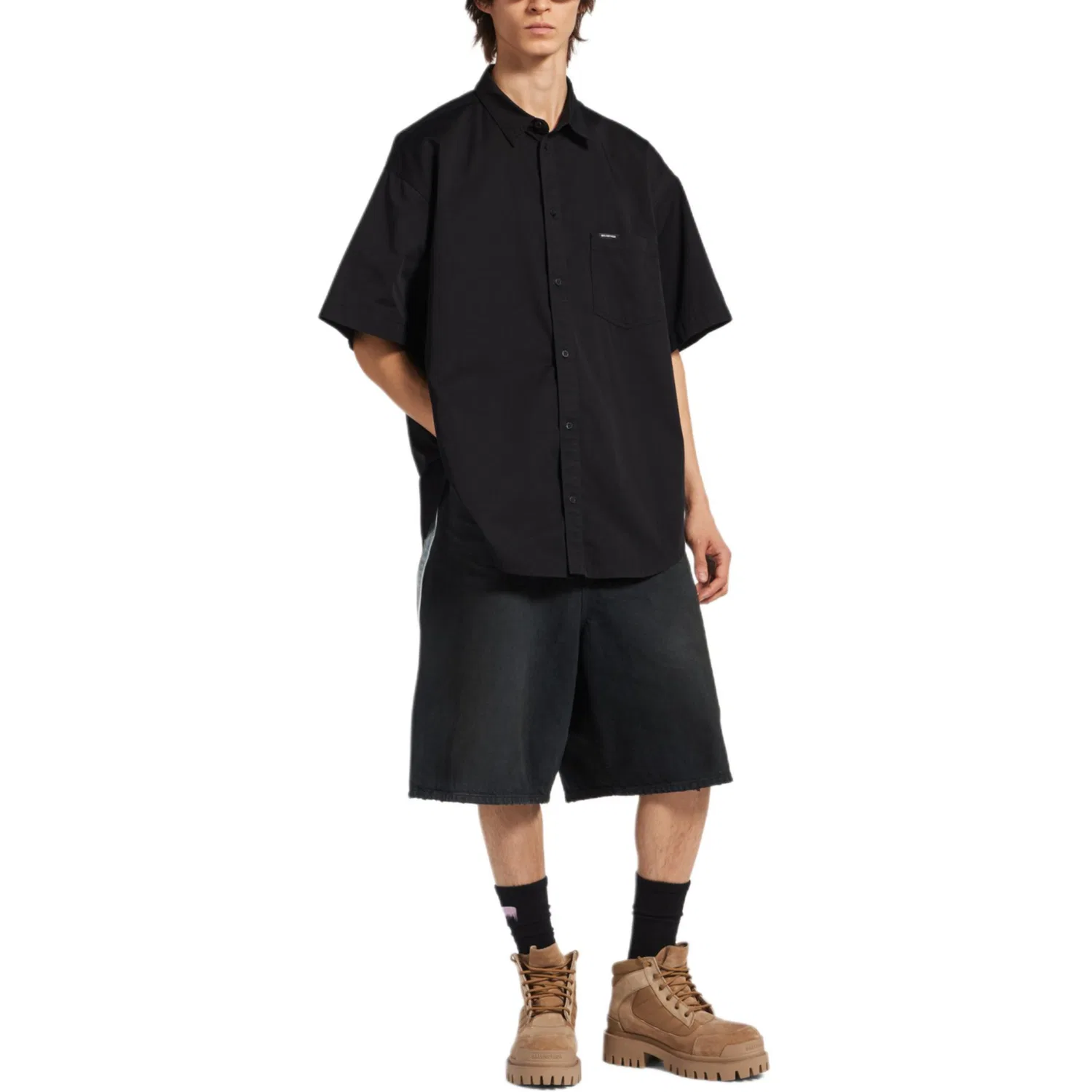 Рубашка свободного кроя Men's Balenciaga, Black — фото 3