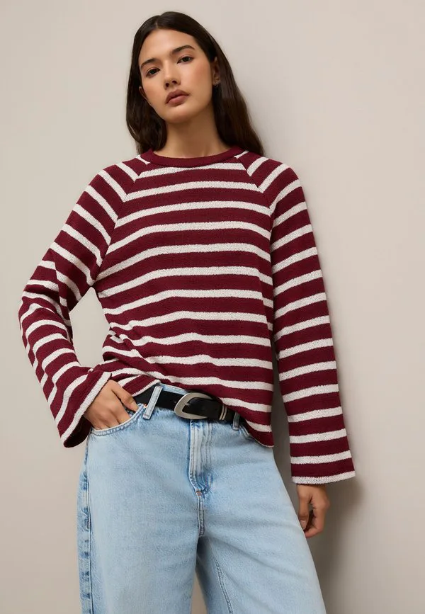 Свитер с круглым вырезом Next, Red And Ecru Stripe