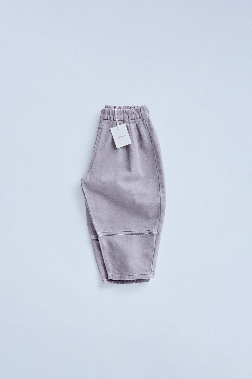 

Льняные мешковатые брюки ZARA, оранжевый