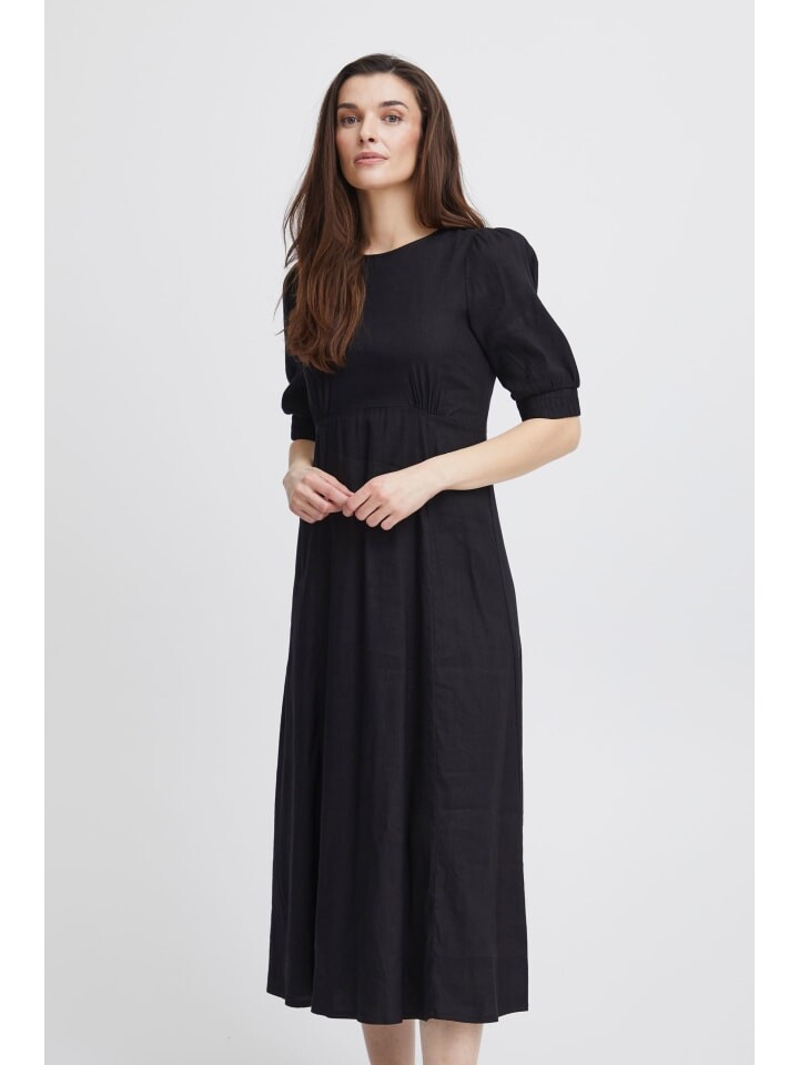 

Короткое платье PULZ Jeans Maxikleid PZLUCA Long SS Dress 50208026 Dress aus Leinenmix, черный