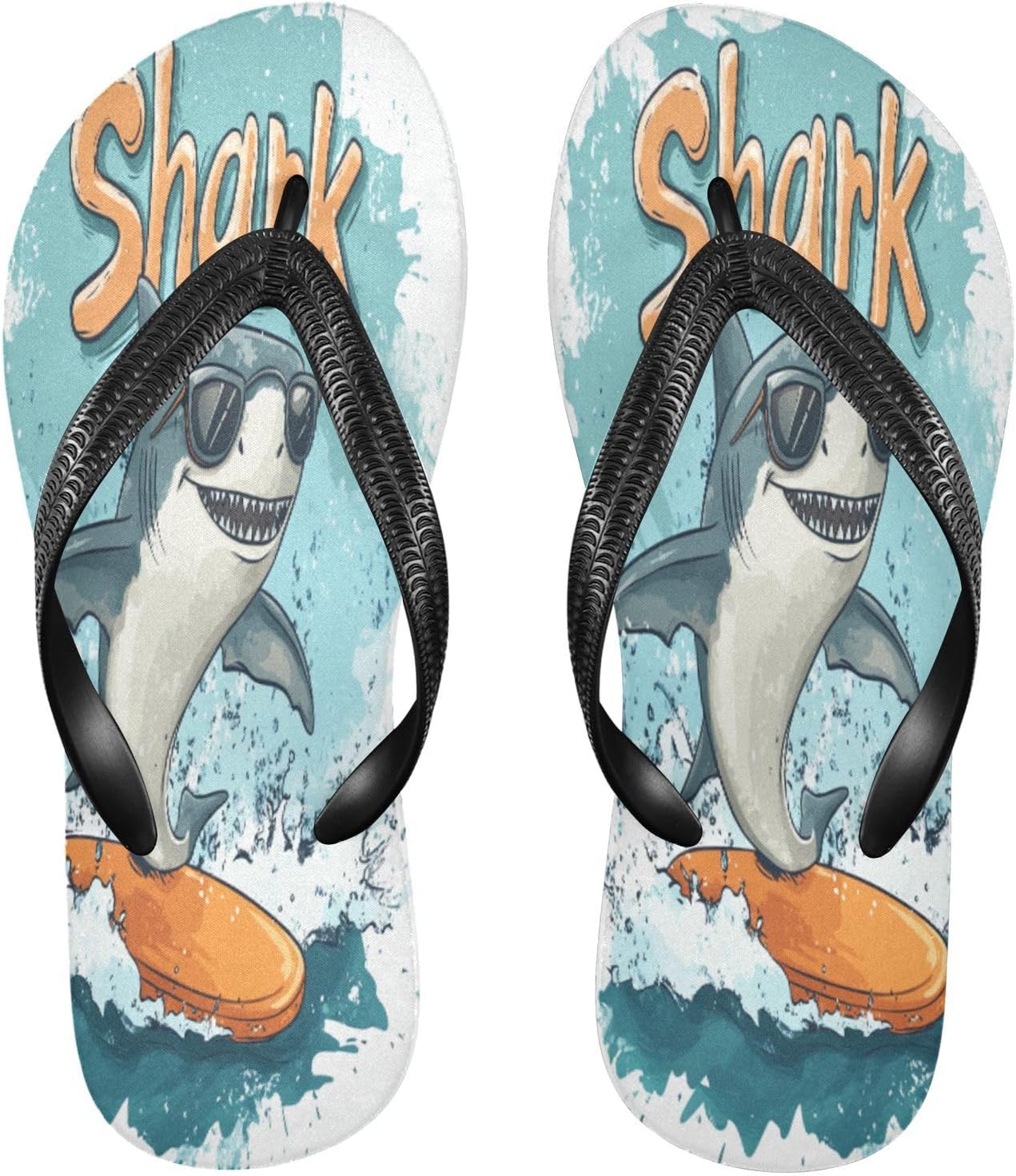 

Вьетнамки Shark Ocean Blue для пляжа, резиновые нескользящие летние шлепанцы для мужчин и женщин, для прогулок Sinestour