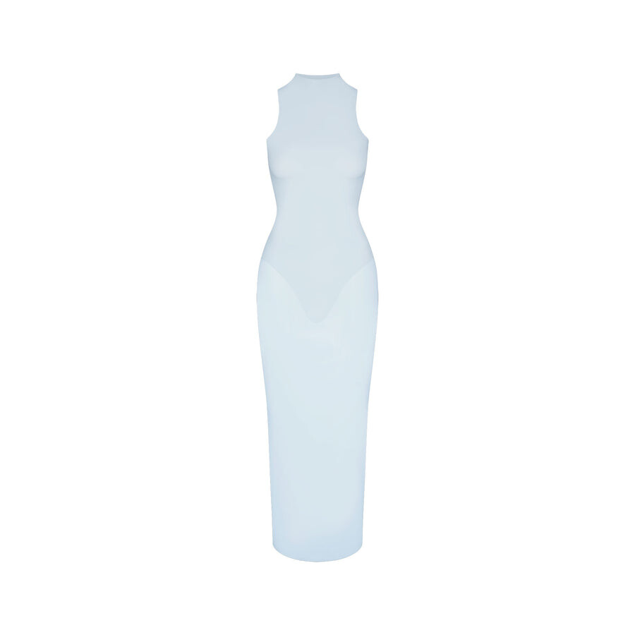 

Длинное платье с вырезом-стойкой SKIMS Milky Sheer, цвет Opal