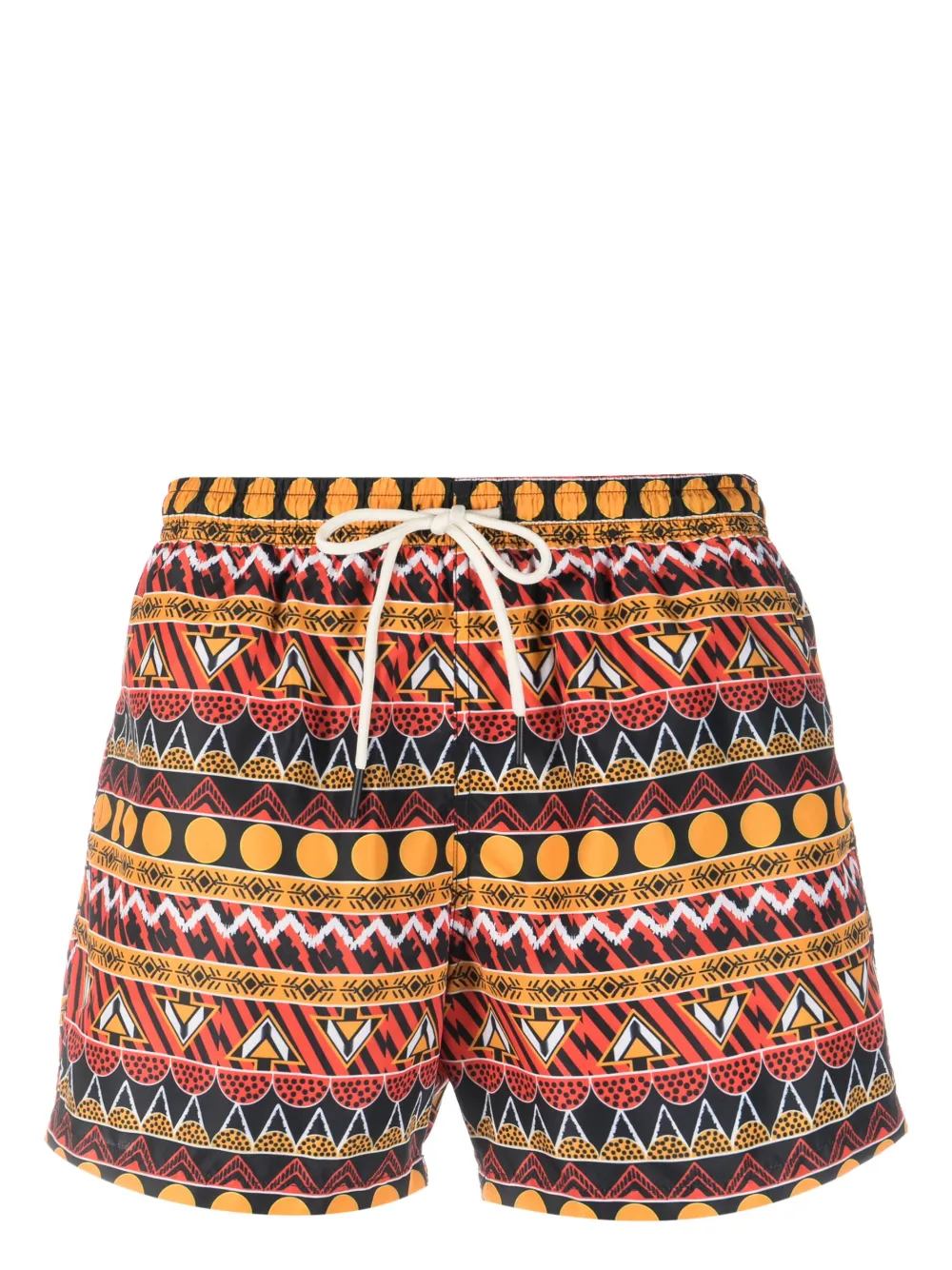 

Плавки-шорты с геометричным принтом и нашивкой-логотипом Nos Beachwear, черный