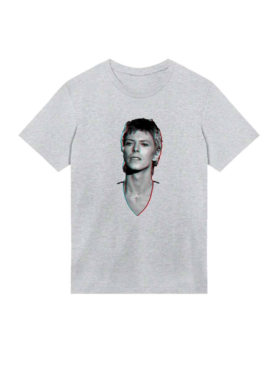 

Рубашка F4NT4STIC TV Times Pop Star David Bowie Portrait 1977, серый/темно-серый