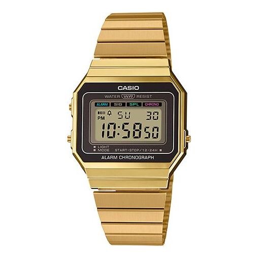 

Часы CASIO Waterproof Quartz Unisex Black/Gold Digital, черный