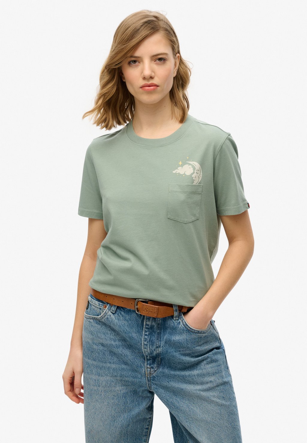

Футболка с принтом PSYCHIC READINGS Superdry, светло-голубой