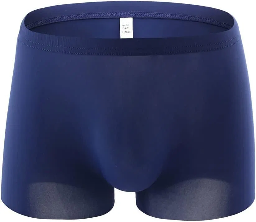 Боксеры хлопковые, Mens Solid Color Cotton Comfort Performance Boxer Briefs, синие — фото 2