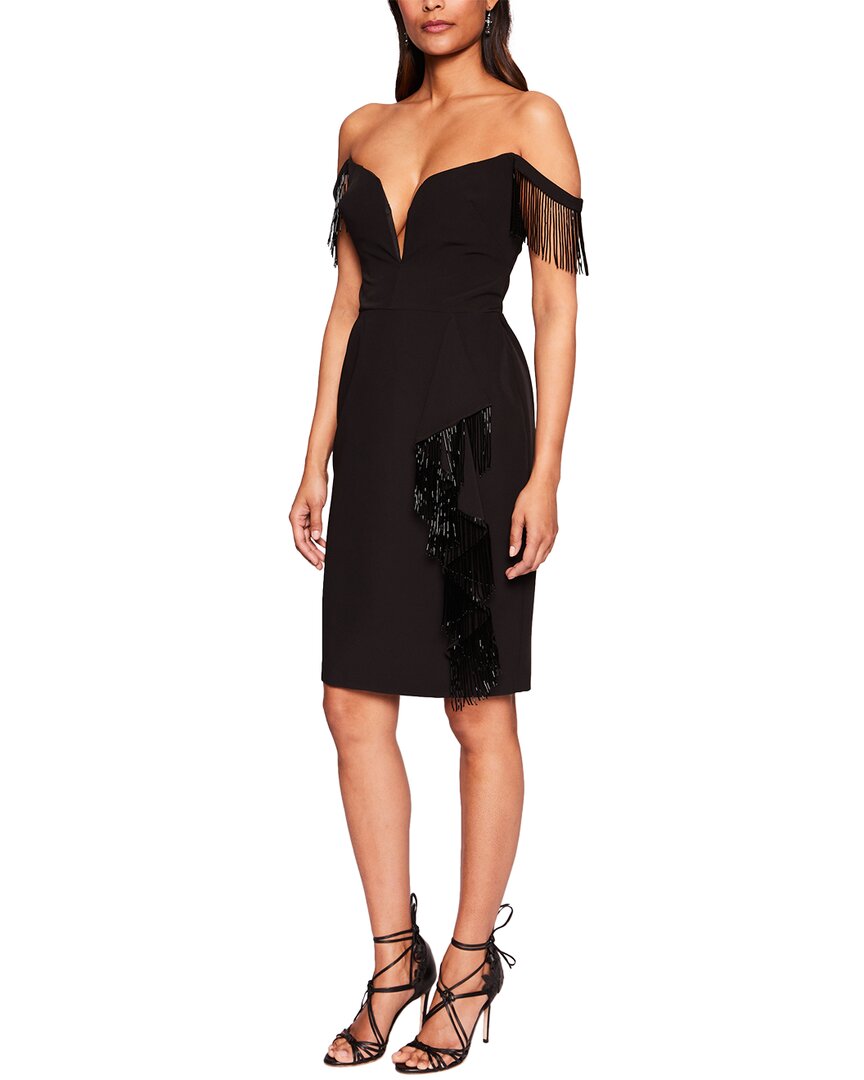 

Коктейльное мини-платье с открытыми плечами Marchesa Notte, черный