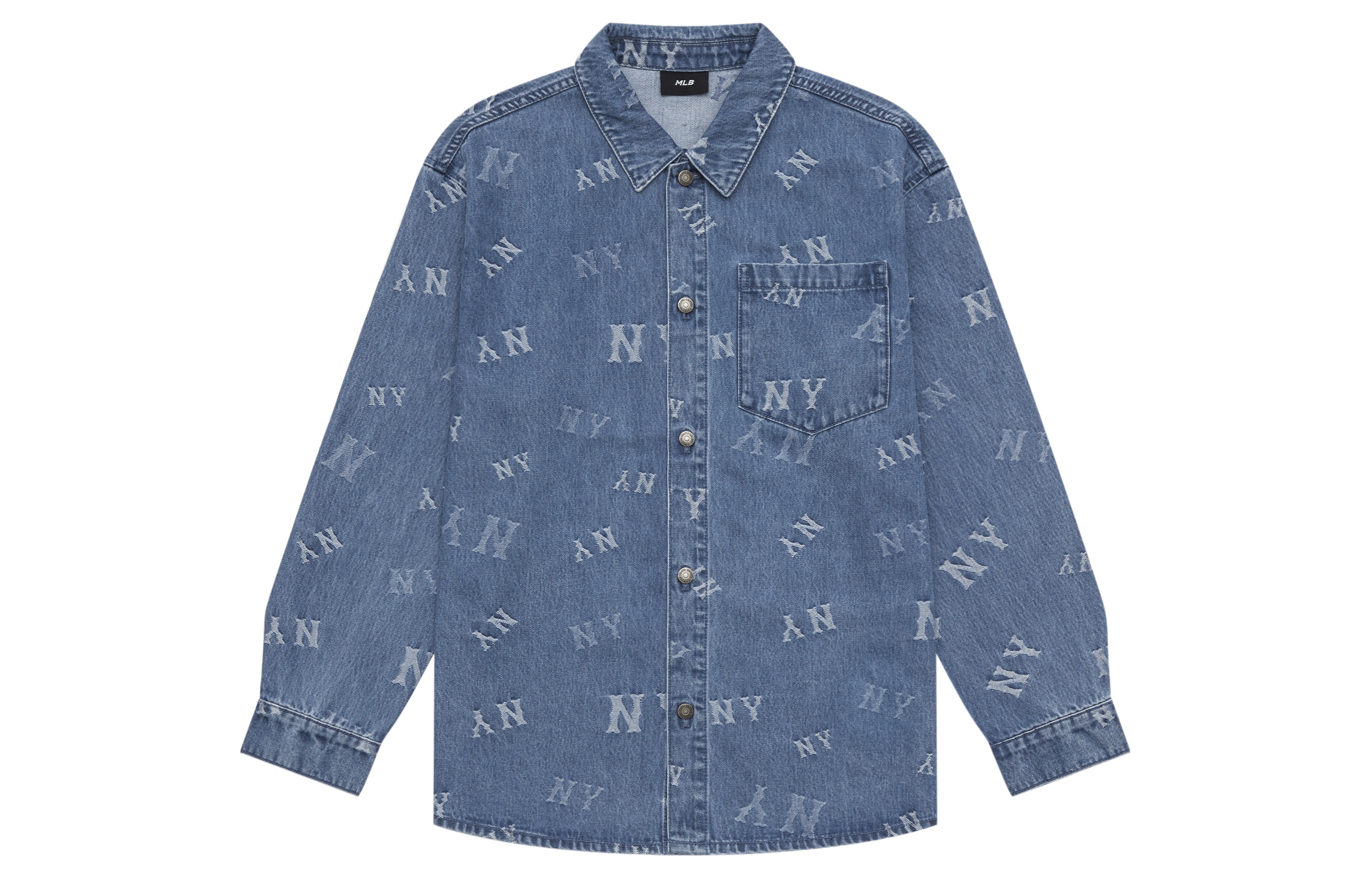 

MLB Коллекция MONOGRAM, джинсовая рубашка New York Yankees 24FW, унисекс, индиго