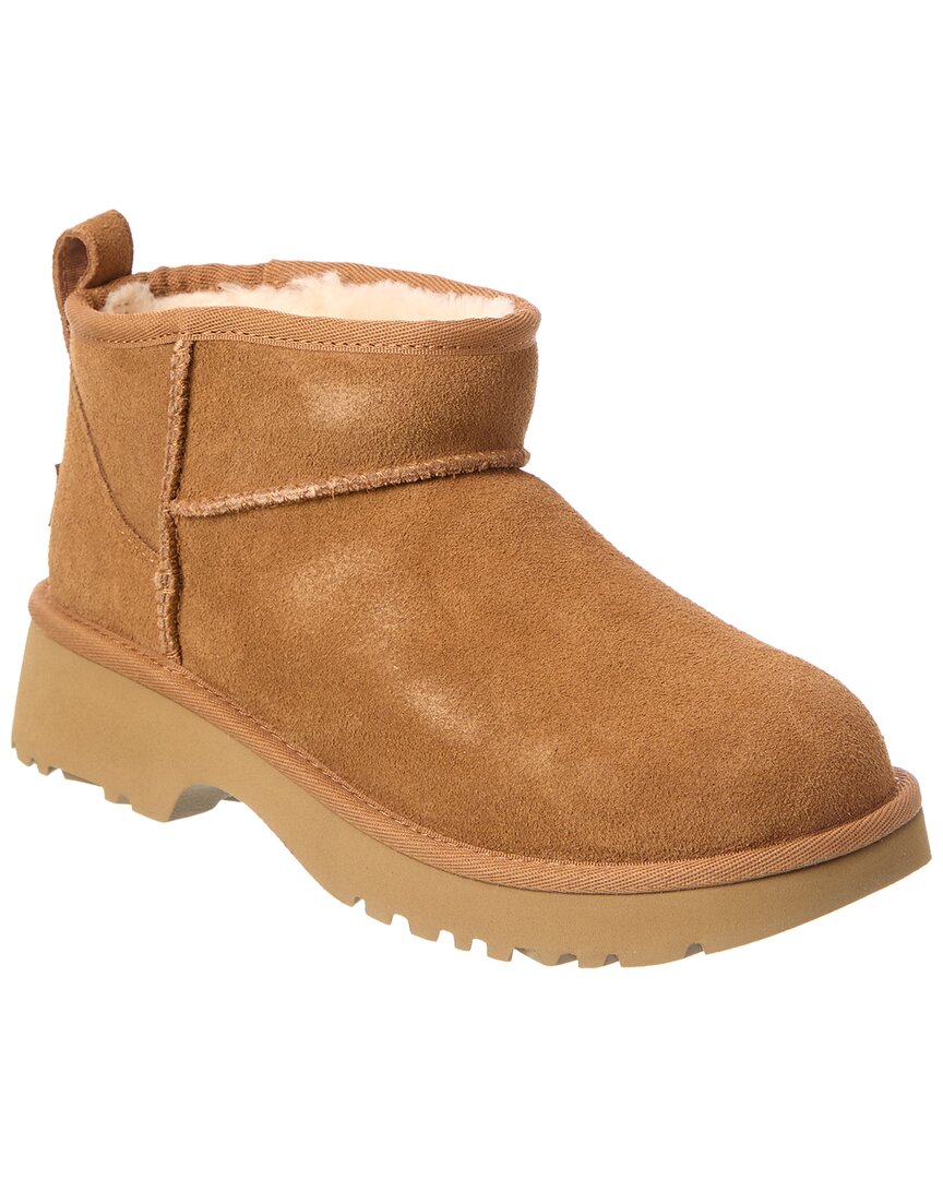

Замшевые ботинки UGG Kids Classic Ultra Mini New Heights Ugg, коричневый