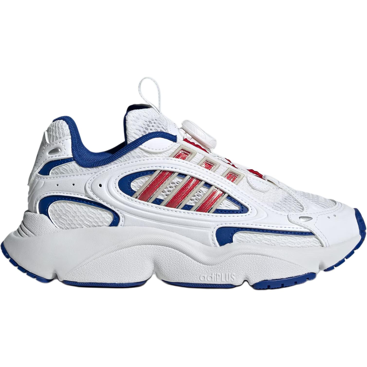 Низкие противоскользящие износостойкие детские кроссовки Ozmillen Adidas Originals, белый/синий — фото 2