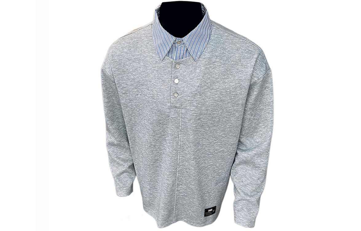 

Свитшот Unisex Lapel Moderate ZIAREL, светло-серый[removable logo]