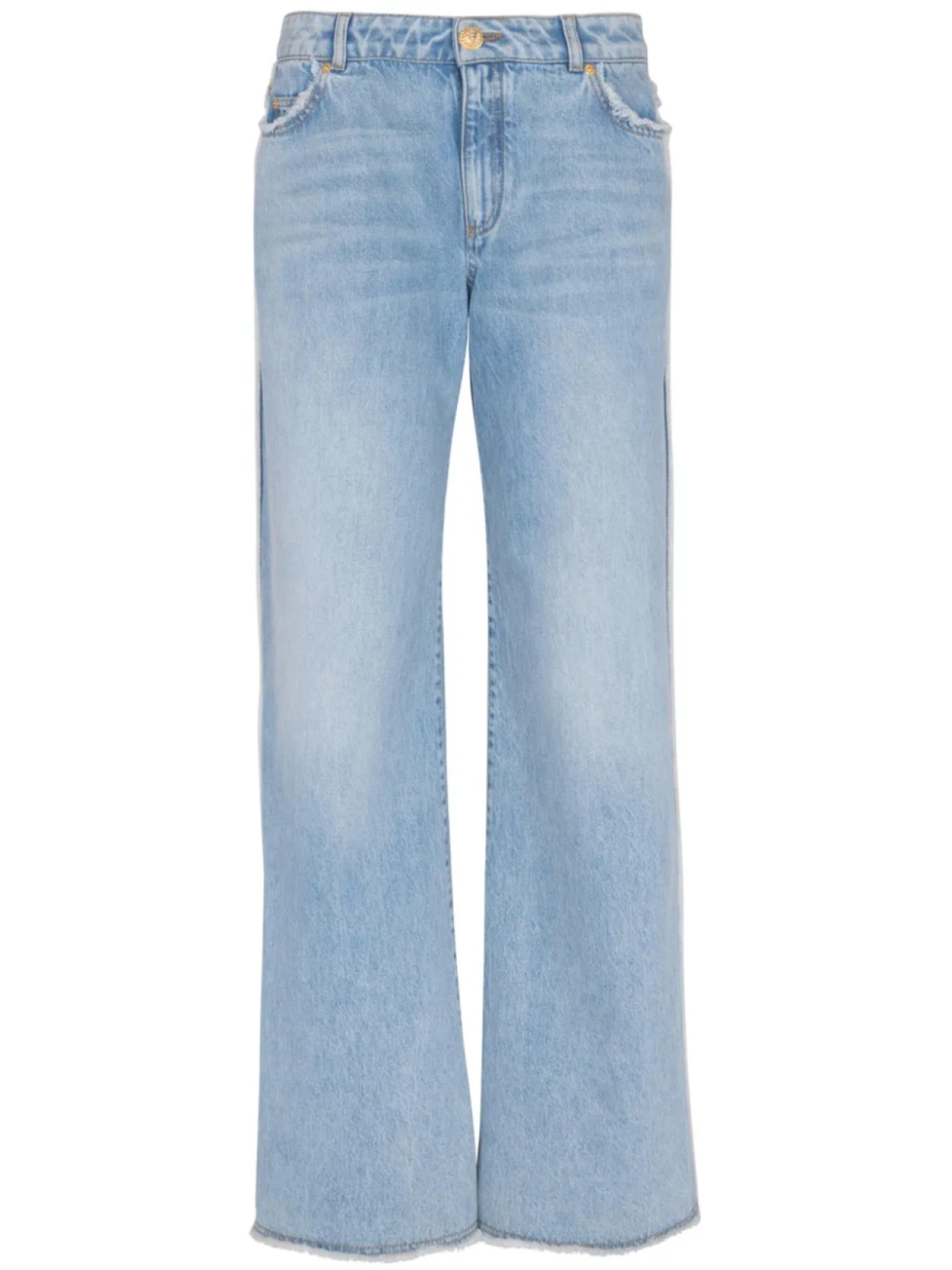 

Balmain прямые джинсы с бахромой, синий