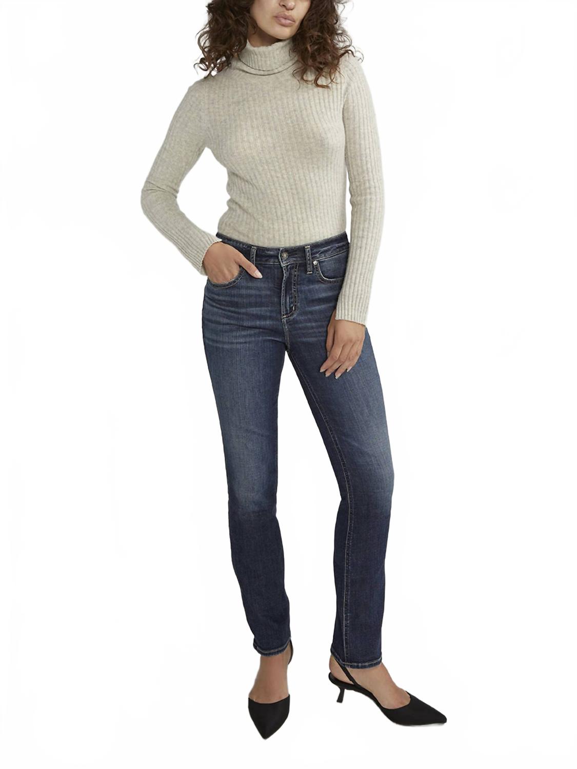 

Джинсы Avery с высокой талией и прямыми штанинами цвета индиго Silver Jeans Co., индиго