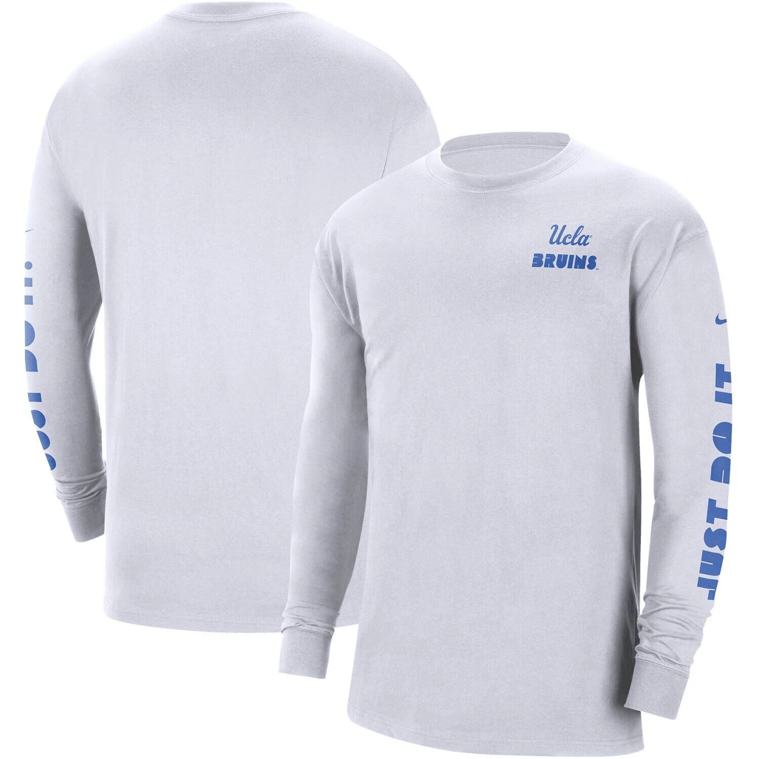 

Мужская белая футболка с длинным рукавом UCLA Bruins Heritage Max 90 Nike, Белый, Мужская белая футболка с длинным рукавом UCLA Bruins Heritage Max 90 Nike