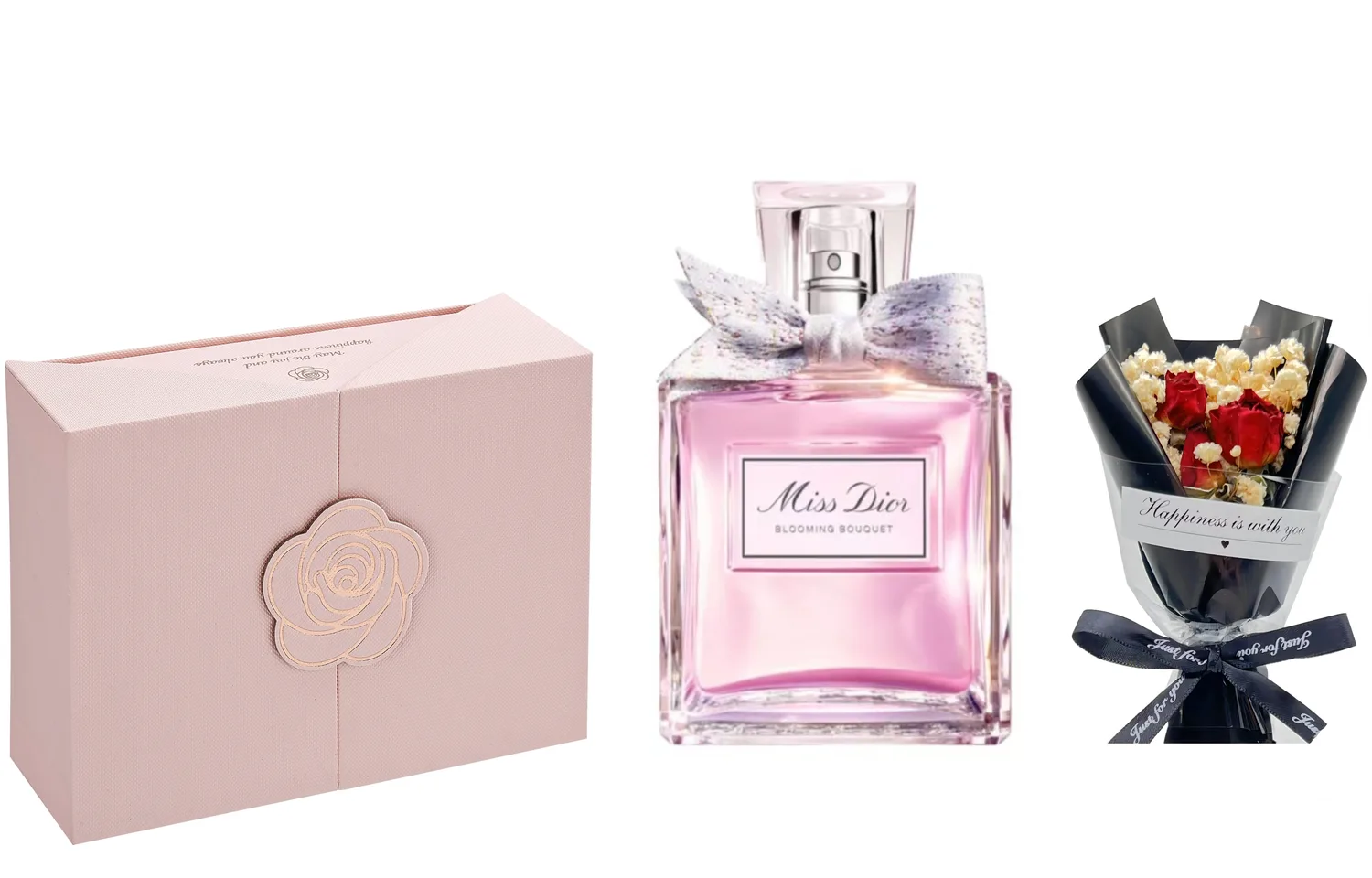 DIOR Набор духов Floral Sweetheart Beloved, туалетная вода цветочная, Dior J'adore Sweetheart Eau De Toilette 50ml+Baby's Breath Bouquet+Camellia Box
