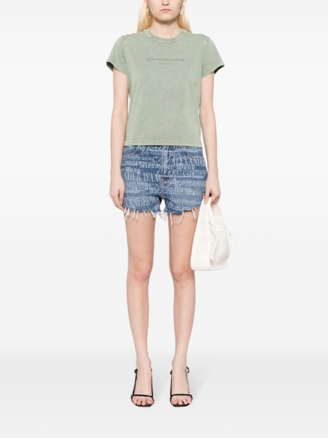 

Джинсовые шорты Bite с логотипом Alexander Wang, синий