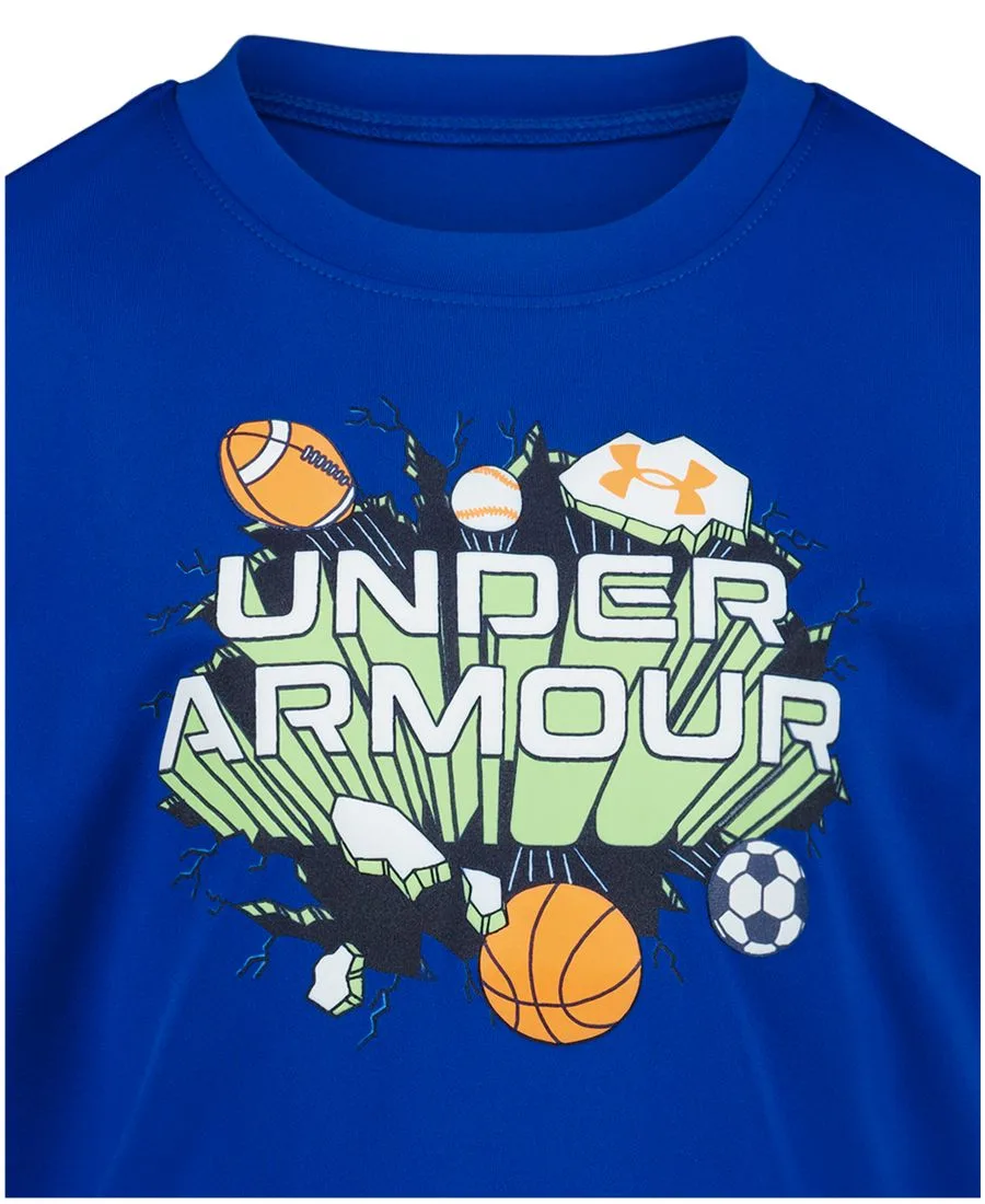 Детская футболка с коротким рукавом Tech Sports Burst, размер 2T-7 Under Armour, royal синий — фото 4