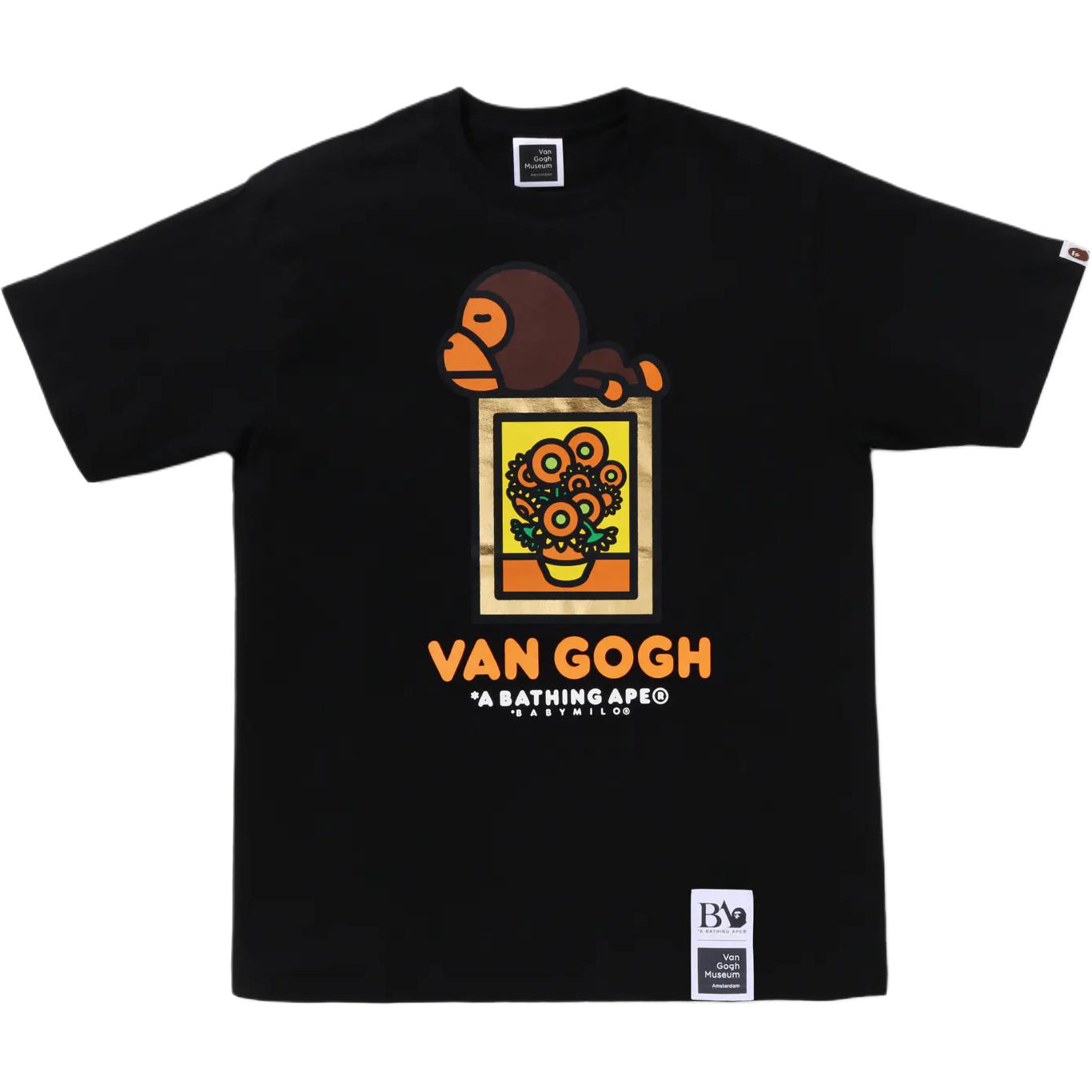 

Футболка Bape X Van Gogh Museum Kids Baby Milo A BATHING APE, черный