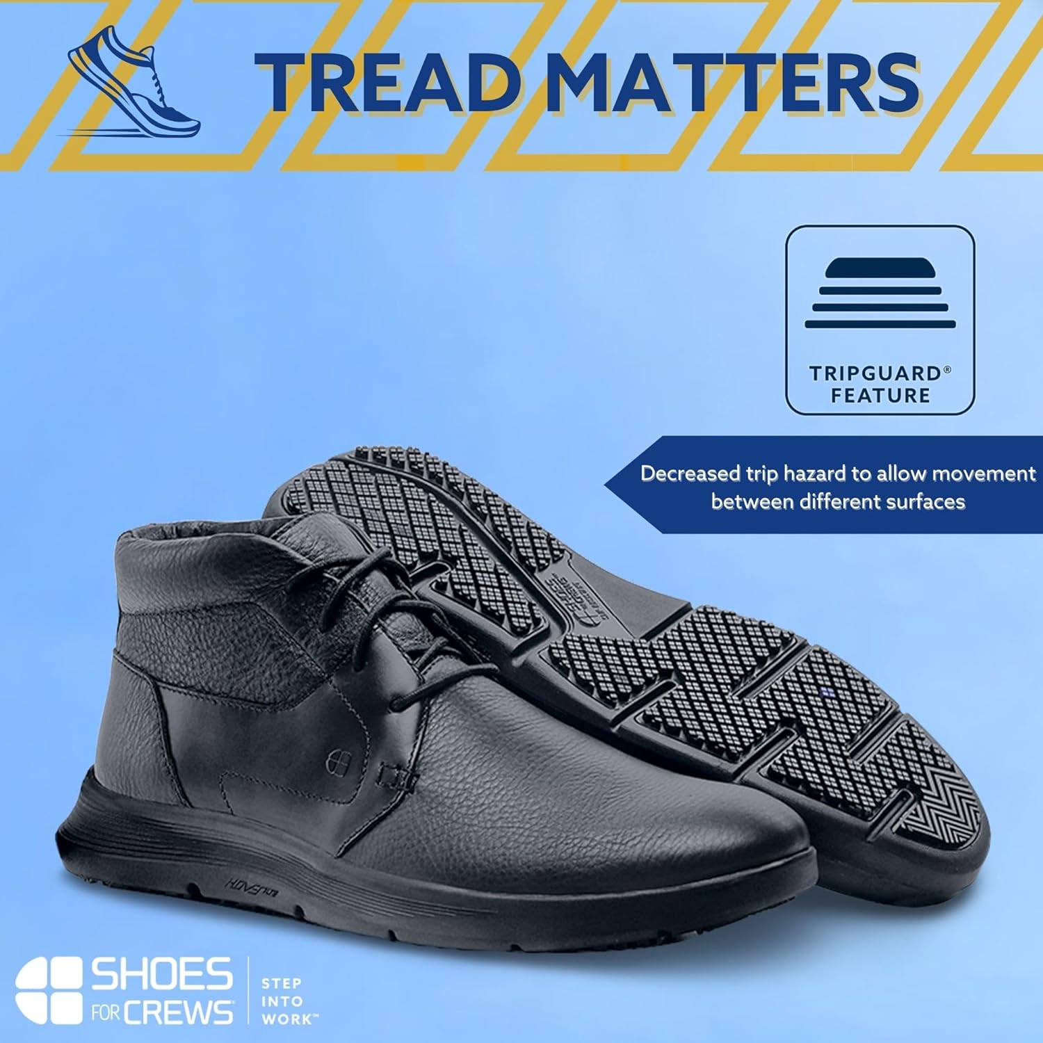 Мужские кроссовки с высокой посадкой и противоскользящей подошвой Shoes for Crews - удобная обувь для мужчин, работающих в сфере общественного питания, гостиничного бизнеса и здравоохранения - модель Holden, черный — фото 2