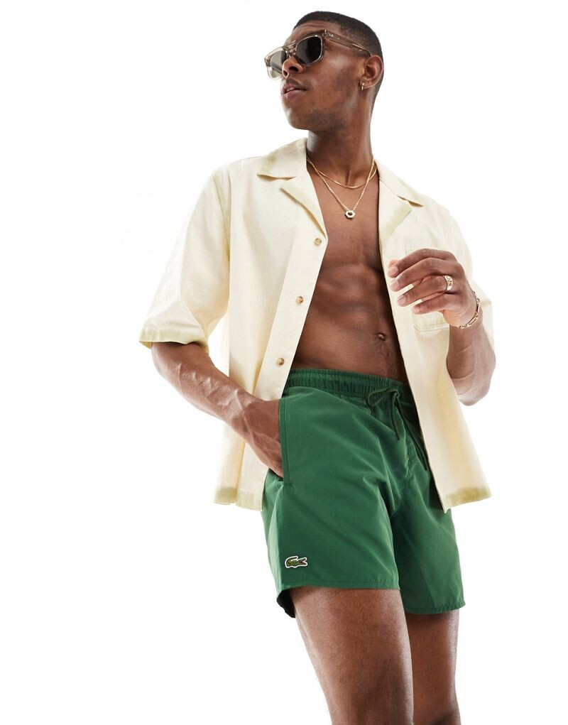 

Lacoste Темно-зеленые шорты для плавания с логотипом