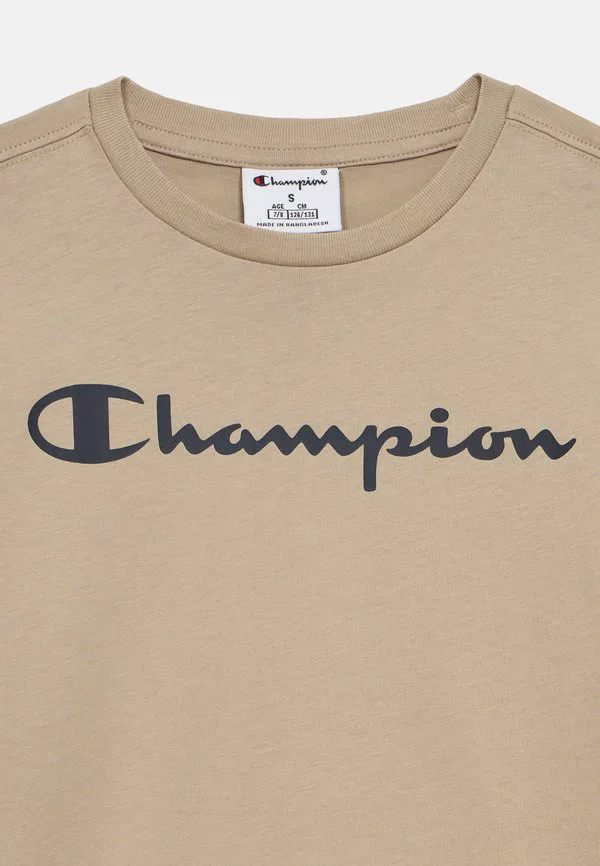 Базовая футболка с круглым вырезом и принтом Champion, Dun — фото 3