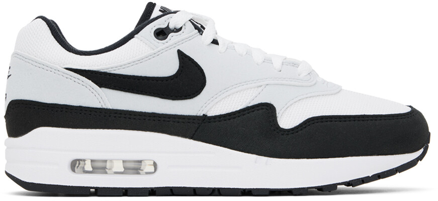 

Бело-черные кроссовки Air Max 1 Nike, цвет White/Black/Pure platinum, Черный, Бело-черные кроссовки Air Max 1 Nike, цвет White/Black/Pure platinum