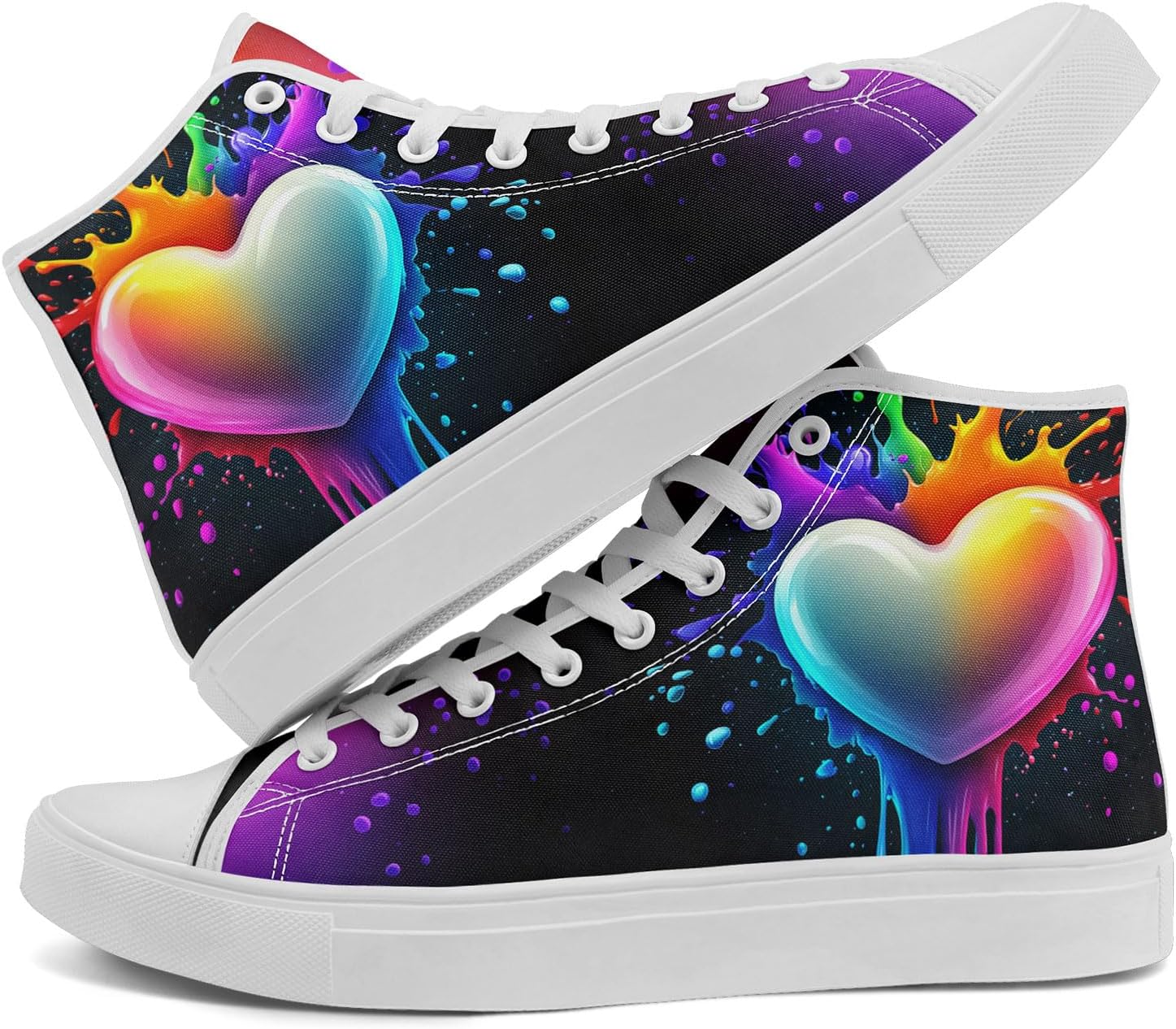 

Романтические высокие кеды на ткани для женщин и мужчин, стильная повседневная обувь ко Дню святого Валентина, унисекс, подарок для пар Awsole, белый/черный/оранжевый/розовый/голубой