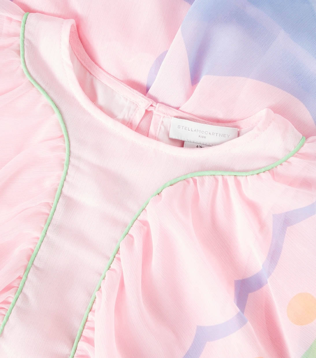 Платье с оборками и вышивкой Stella McCartney Kids, Rosa/Multicolor — фото 3