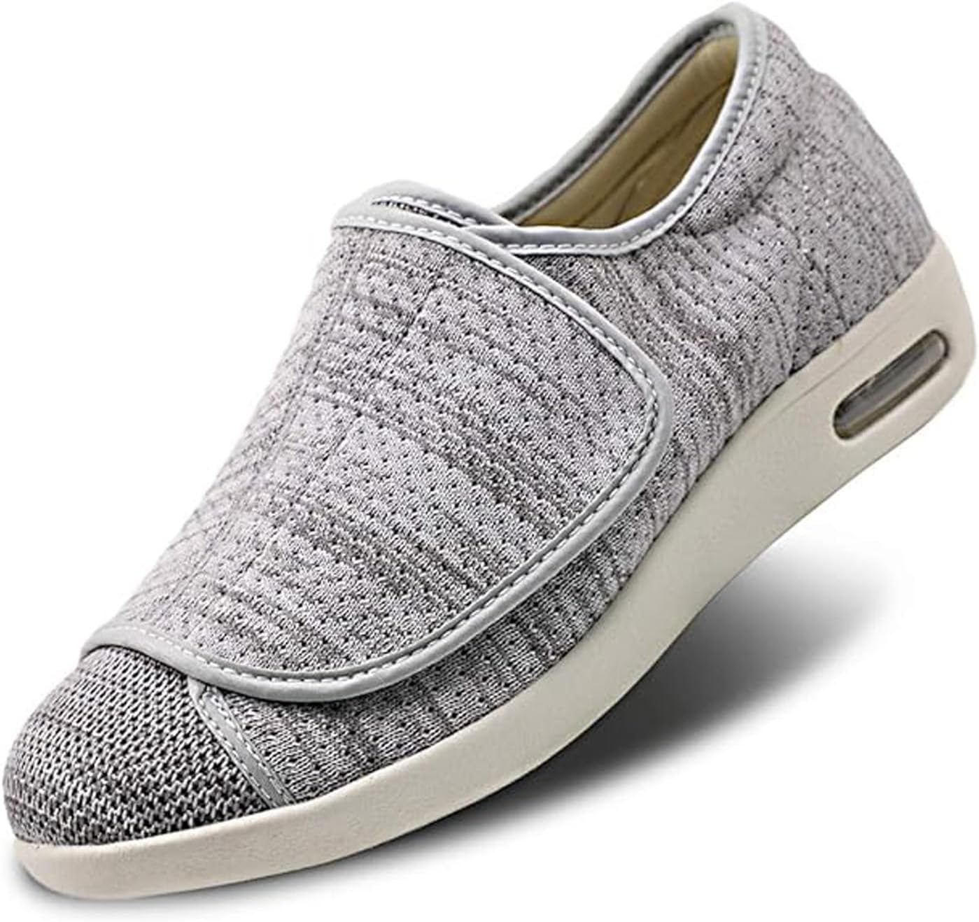 

Мужские диабетические туфли с дополнительной шириной, легко надеваются и снимаются, кроссовки для ходьбы с воздушной подушкой и дышащей сеткой, поддержка для пожилых мужчин, при отеках ног, отеке, плантарном фасциите, светло-серые No Brand, свет...