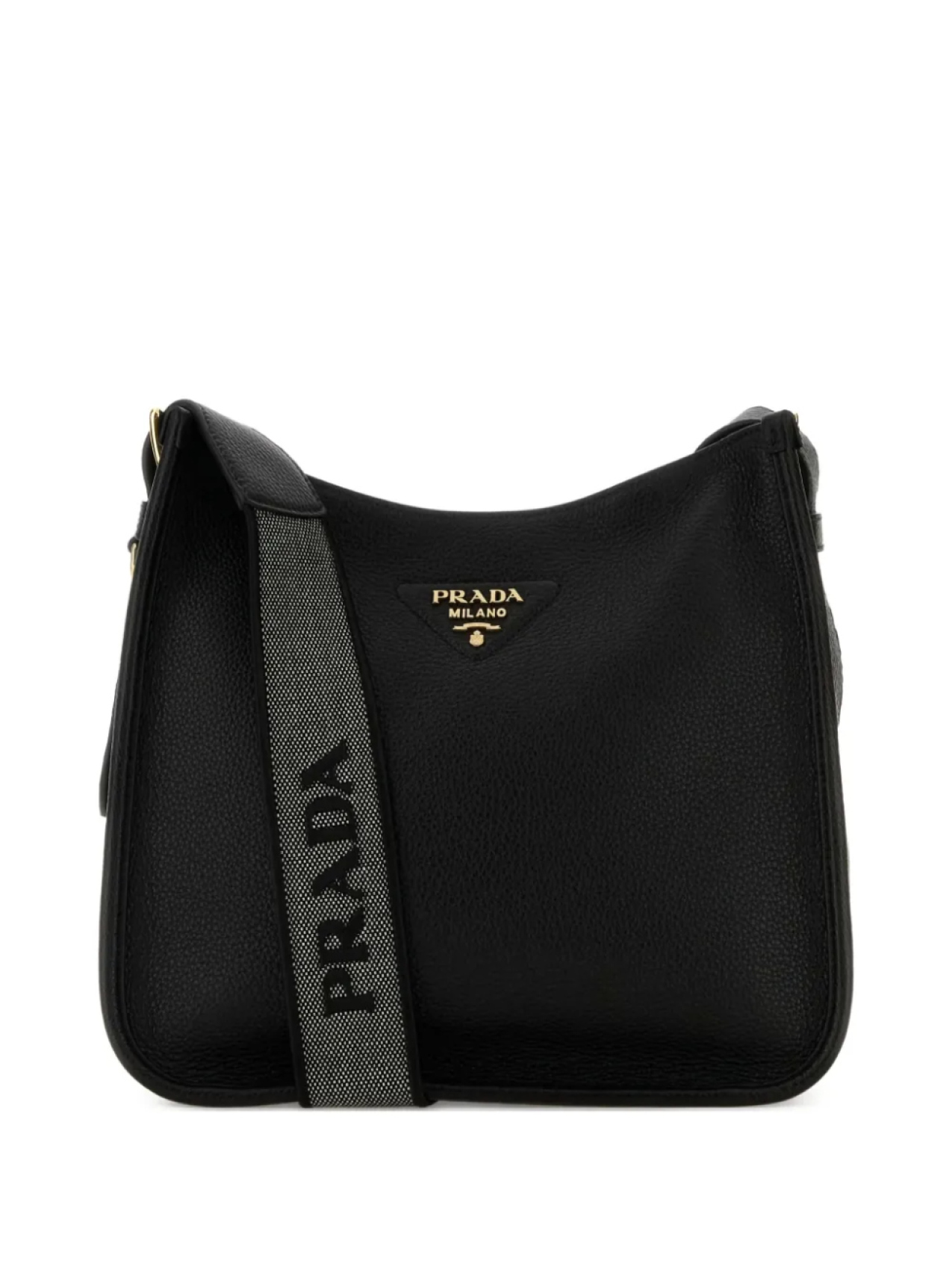 

Кожаная сумка-тоут Prada, черный