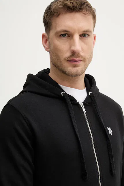 Кофта на молнии с капюшоном DHM LB U.S. Polo Assn., черный — фото 4