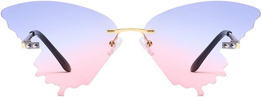 

Солнцезащитные очки-бабочки для женщин/мужчин, большие, без оправы, роскошные, модные, в стиле «кошачий глаз», в стиле стритстайл, с защитой от УФ-излучения UV400 ENTHYI, C4