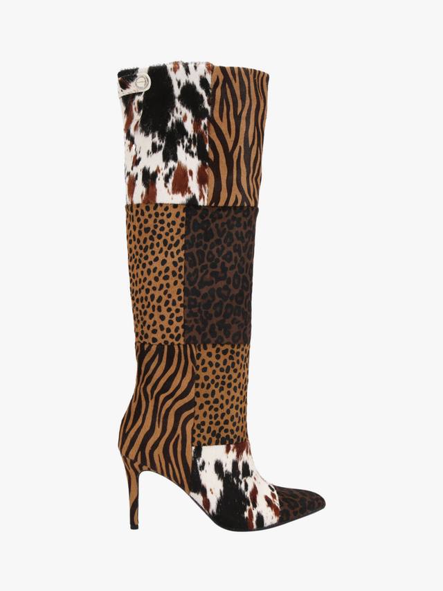Ботинки до колена Amore из кожи и замши Carvela, Brown/Multi
